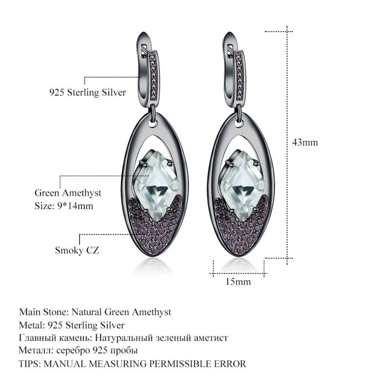 Pendientes Amatistas Hojas