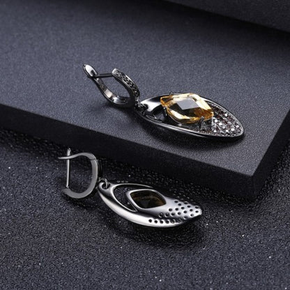 Pendientes Amatistas Hojas