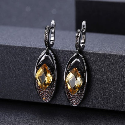 Pendientes Amatistas Hojas