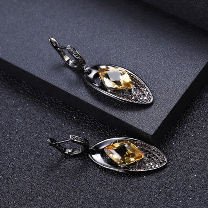 Pendientes Amatistas Hojas