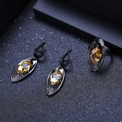 Pendientes Amatistas Hojas