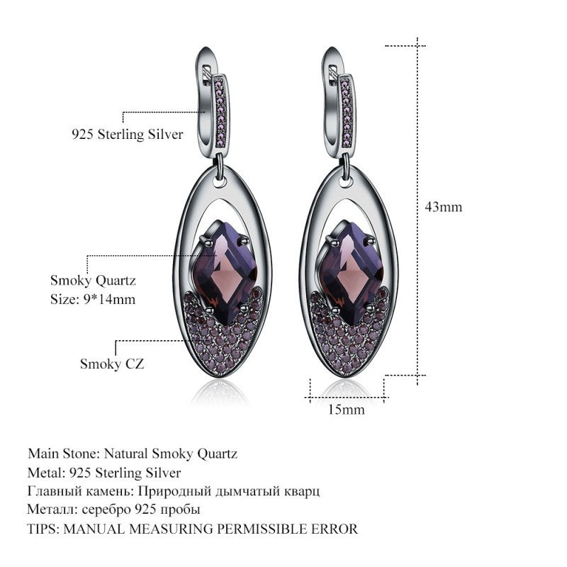 Pendientes Amatistas Hojas