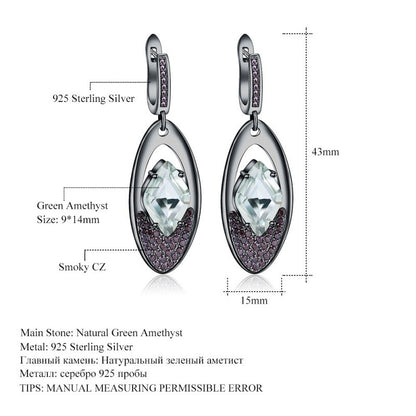 Pendientes Amatistas Hojas